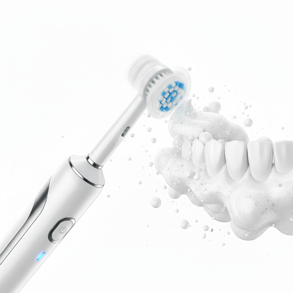 Electric Rotating Toothbrush Deep Clean Whitening Teeth for Adult Ultrasonic Toothbrush with 4/8Pcs Refill Replacement Heads